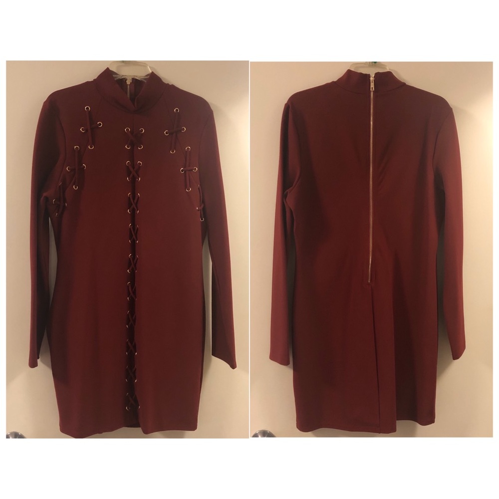 Fashion Nova Experienced Dress - Burgundy